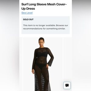 Black Sea Level Surf Long Sleeve Mesh Cover-Up Dress